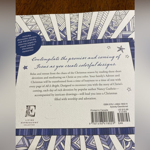 All is Bright Christian Christmas devotion and coloring book - Picture 3 of 11